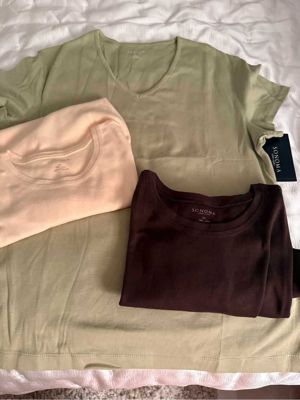 ✨Bundle ✨ Sonoma Tee Trio in Olive, Cream & Chocolate Brown
